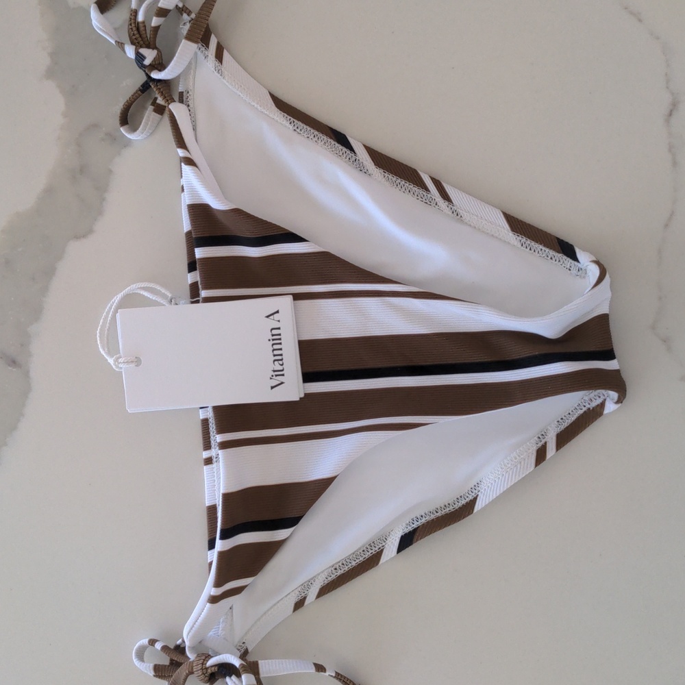 Vitamin A stripe bikini bottom,NWT,8/M